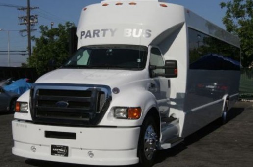 White Ford F650 Party Bus (Up to 38 Passengers)